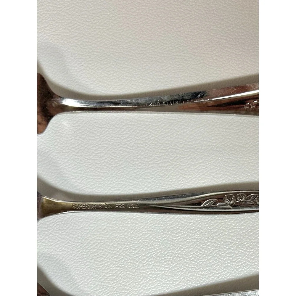 Lot Of 10 pc Mismatched Spoons, Fork Silverware See Pics Gata Superior Stainless